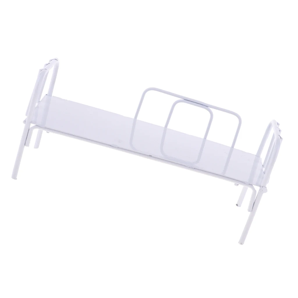 High Quality Single Metal Dormitory Bed For 1/6 Scale Dollhouse Accessory