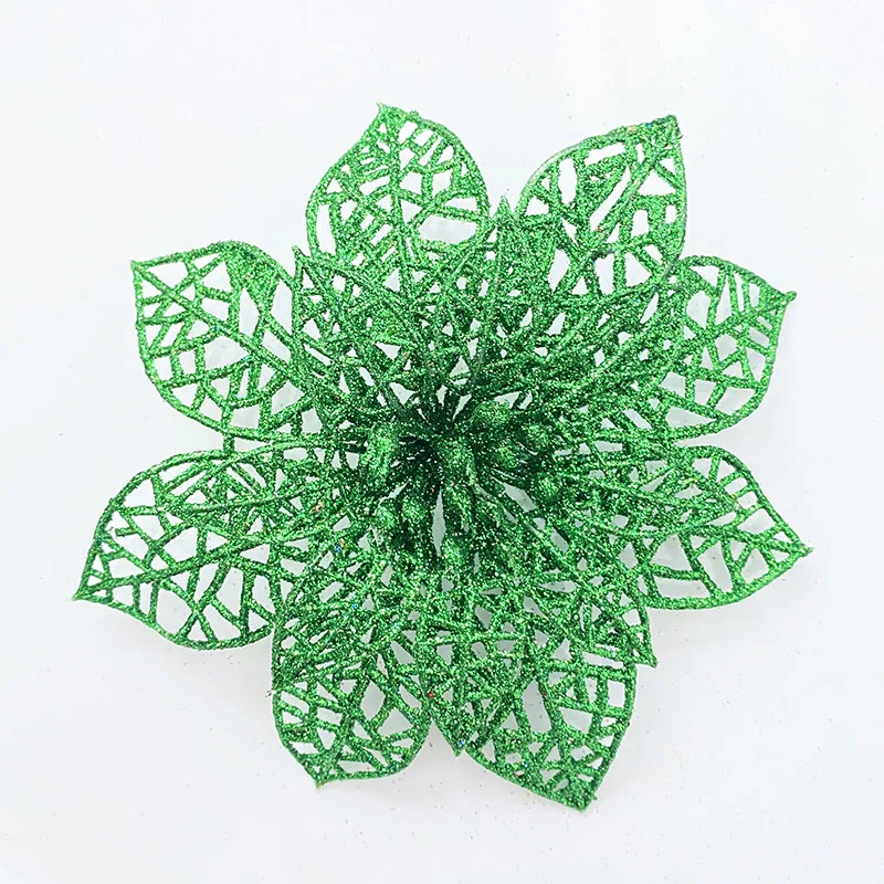 thumbnail image 1 of Adornos navideños Flash Decoración del árbol de Navidad Flor Hierba Hueca Simulación Flor Falsa Hoja Decoración de Halloween Año Nuevo, 1 of 5