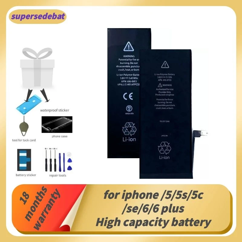 

Supersedeba 0 Cycle Bateria for Iphone 5 for Iphone 6 Battery Original for Iphone 5 5s 5c Se 6 Plus Batterie Smartphones Bateria