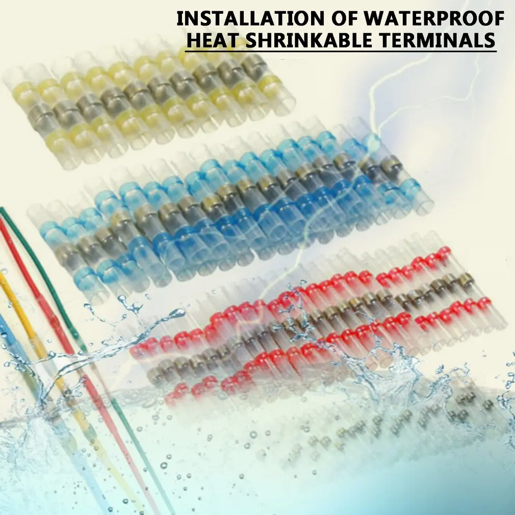 

100/50Pcs Practical Electrical Waterproof Seal Heat Shrink Wire Connector Terminals Solder Sleeve Wire Connectors