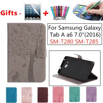 

Tablet Case For Samsung Galaxy Tab A a6 7.0" T280 T285 SM-T280 SM-T285 Smart Cover Case Flip Stand PU Leather Slim Funda Couque