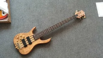 

2018 new + factory + lefty kevin shi 5 strings bass quilted maple top left handed electric bass Free shipping active pickup bass