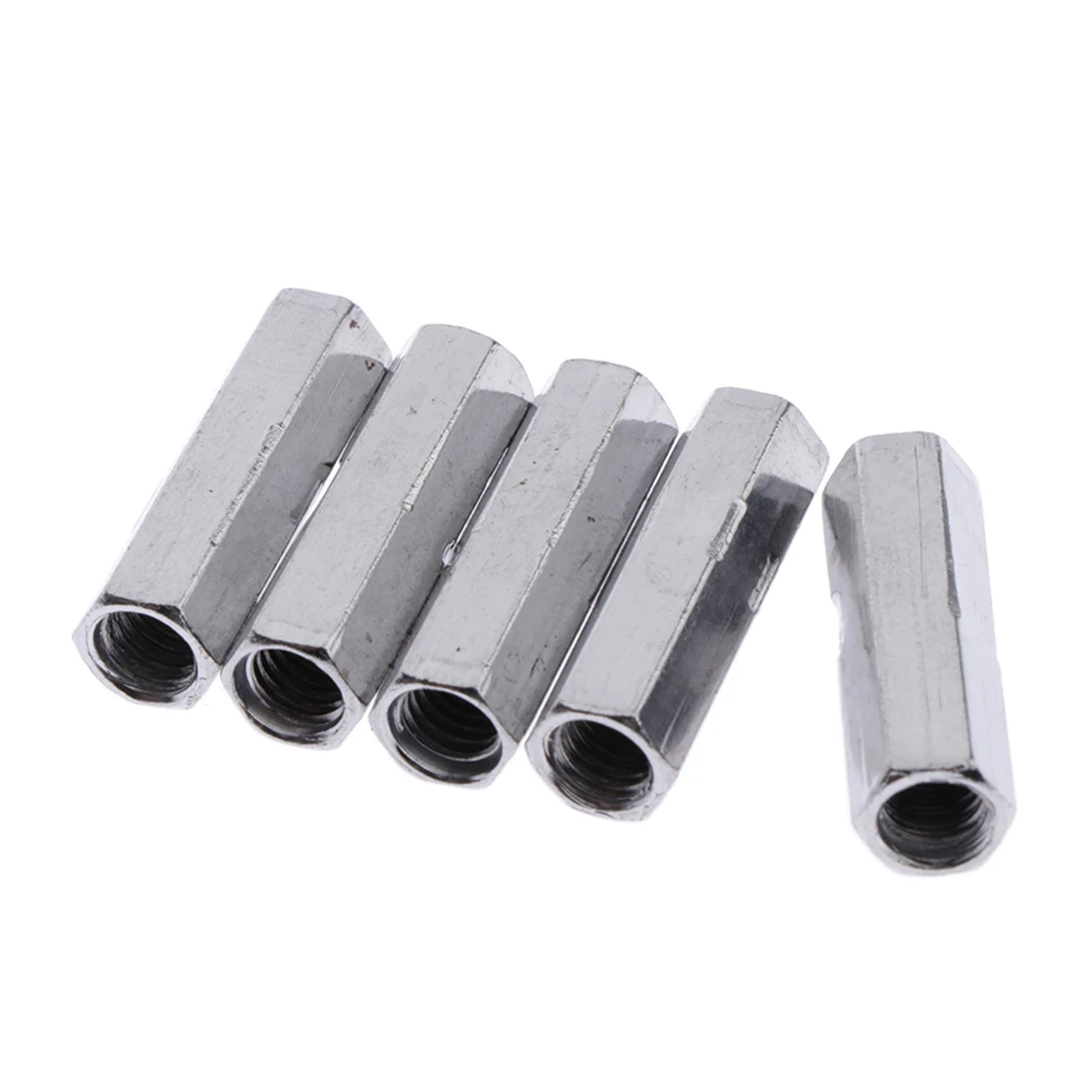 5  Pieces Hi-hat Long Hex Nut Screw Wire Connecting Rod Drum Set Kit Parts 