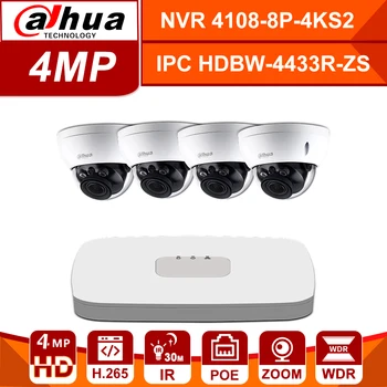 

Dahua 4MP 8+4 Security CCTV Camera Kit NVR4108-8P-4KS2 IP Camera IPC-HDBW4433R-ZS 5X ZOOM P2P Surveillance Kits Easy Install