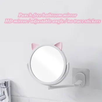 

LED Mirror Makeup Mirror with LED light Bathroom mirror Portable Non-Marking Mirror Free Punching Mirror Telescopic Mirror