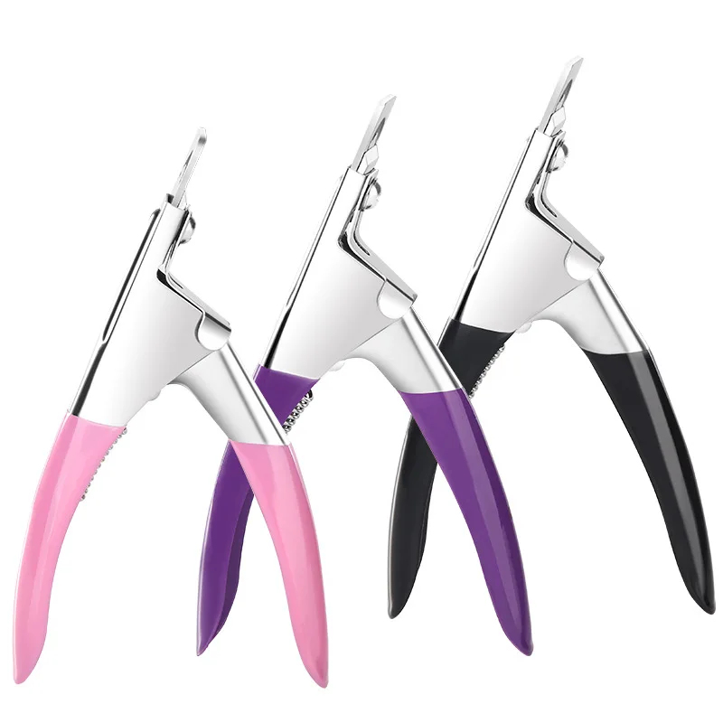 1pcs Fake Nail Cutter Nail Art Clipper Type U Shape False Tips Cutter Toe Nail File Foot Care Pedicure Nail Art Tool