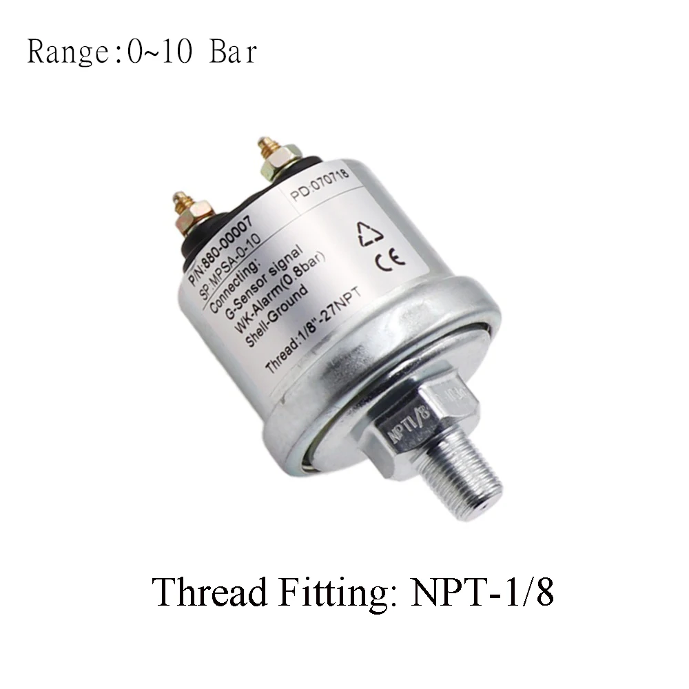 NPT-1/8 и M10* 1 масло давление отправителя выходной сигнал 10~ 184 Ом подходит для масла Манометр с 5 бар/10 рулевой сенсор - Цвет: 10 Bar  NPT-1-8