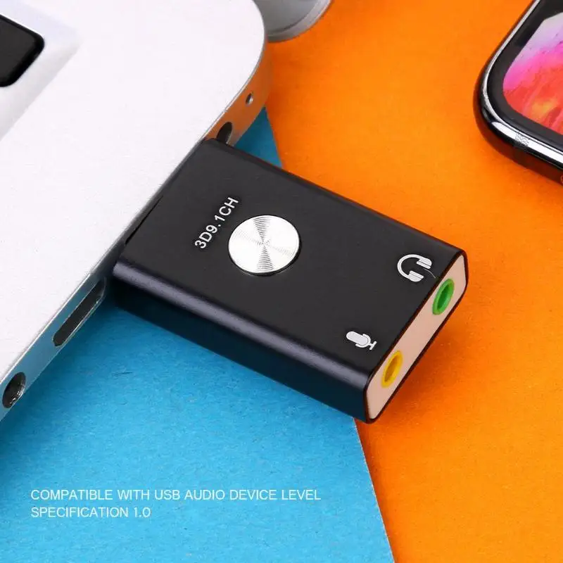 USB 9,1 внешний адаптер звуковой карты Конвертер Разъем для ПК рабочего стола