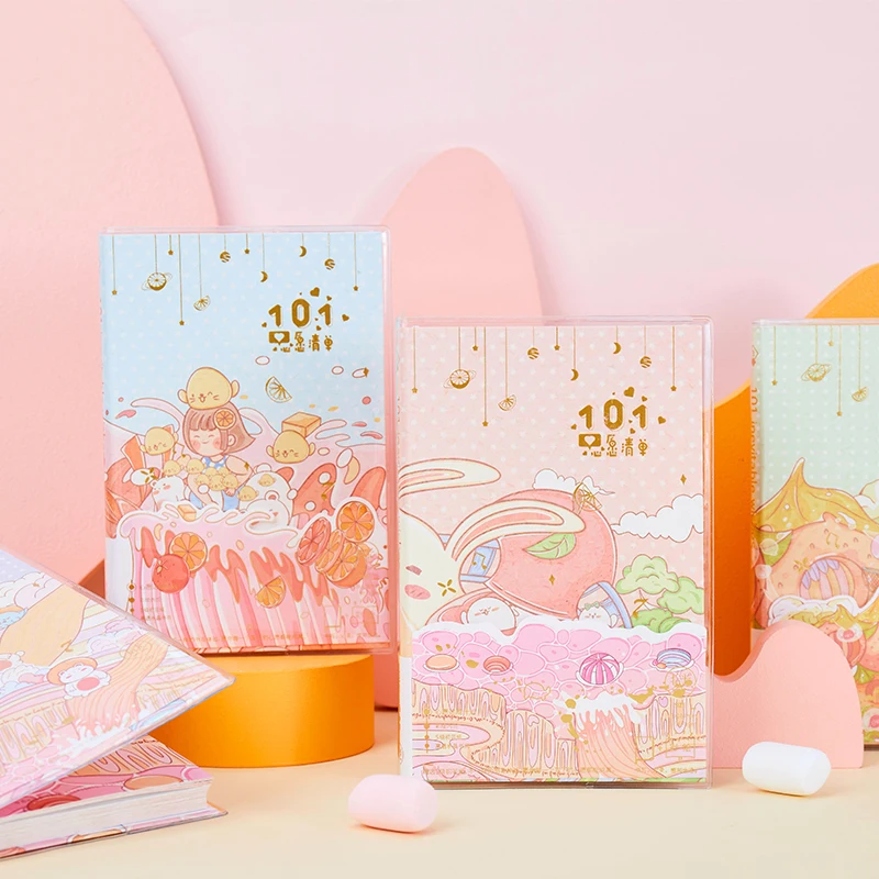 Dimi 118*184mm Painted Inside Pages 101 Wish List Series Girl Notebook Weekly Monthly Recording Journal Agenda School Stationery