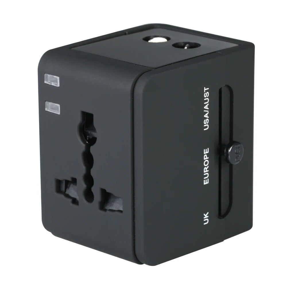

Universal Travel Power Adapter Worldwide Electric Plug Socket USB International Power Plug Adapter for UK US AU & Europe