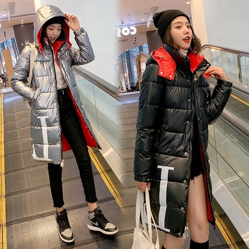 

Off Season 2019 Winter New Style Cotton-padded Clothes Students Women's Korean-style Mid-length Fashion Slim Fit Slimming Bright