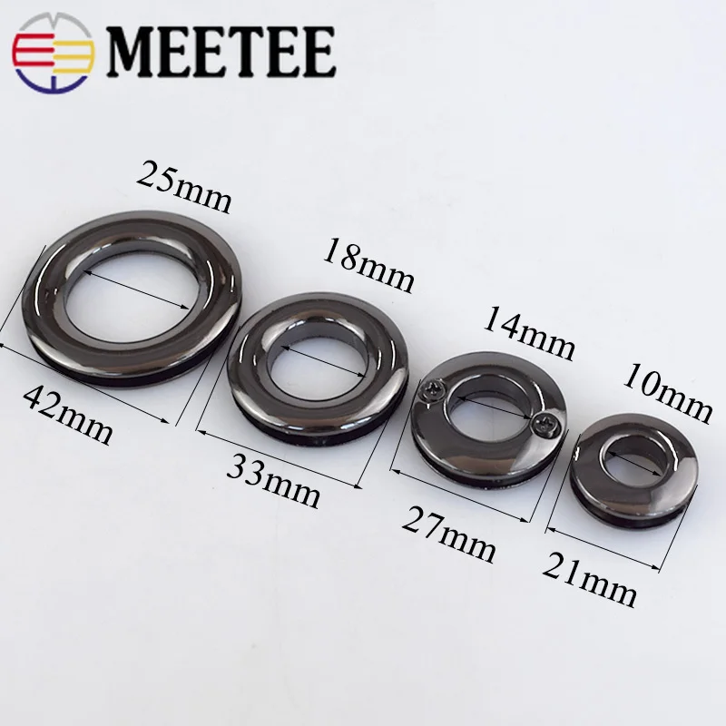 Металлические круглые D образные кольца Meetee 4 шт. отверстие винт для сумки ремня