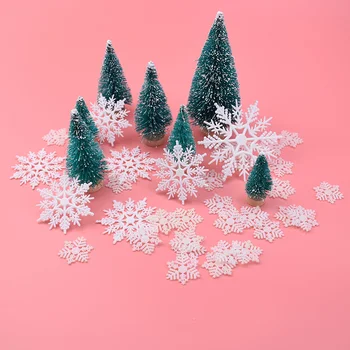 

5/10/20pcs plastic white snowflake household products fake flowers for scrapbooking christmas decorations for home diy gifts box