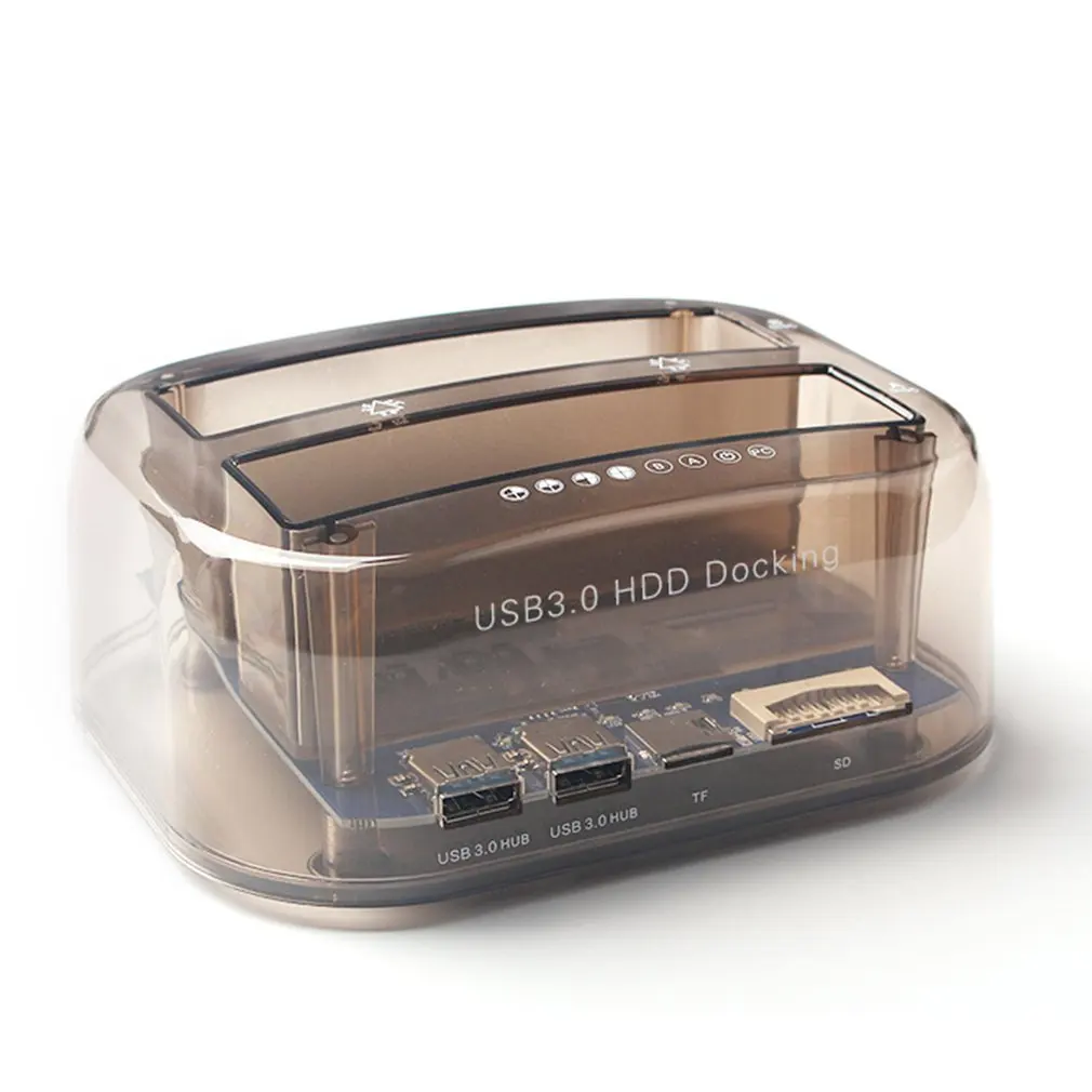 USB 30 a SATA Dual Bay estación de acoplamiento de disco duro externo para 25/35 pulgadas HDD SSD d