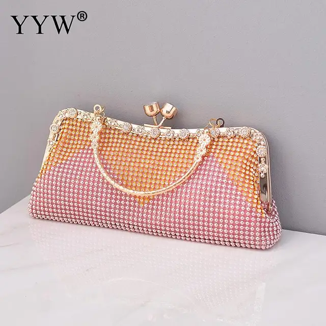Women Evening Clutch Bag Diamond Clutch Female Silver Day Clutch Wedding Purse Party Banquet Black/Gold Bolsas Mujer 2019 hot pink