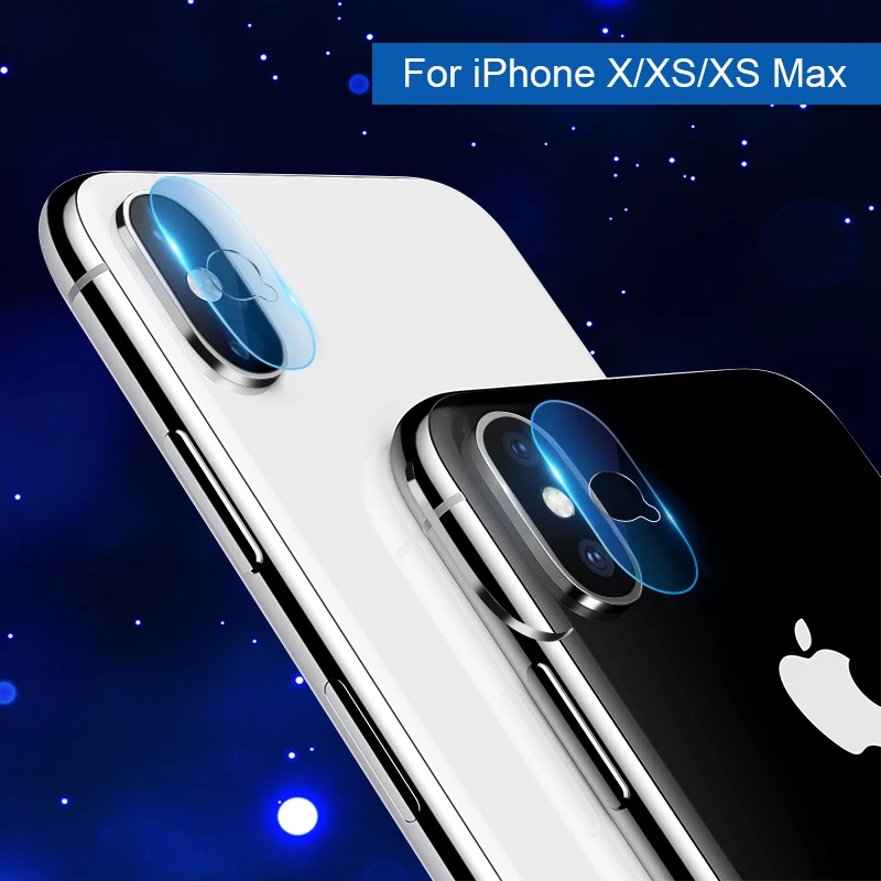 

2Pcs Back Camera Lens Tempered Glass for iPhone X Protector For iPhone XS Max camera protector HD Clear AR Film For iPhone XS
