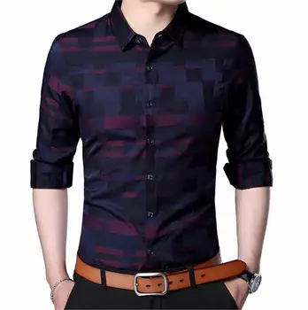 

Summer And Autumn Men's Shirts Slim Young And Middle Aged Casual Korean Version Of The Thin Shirt Fashion Wild Work To Wear