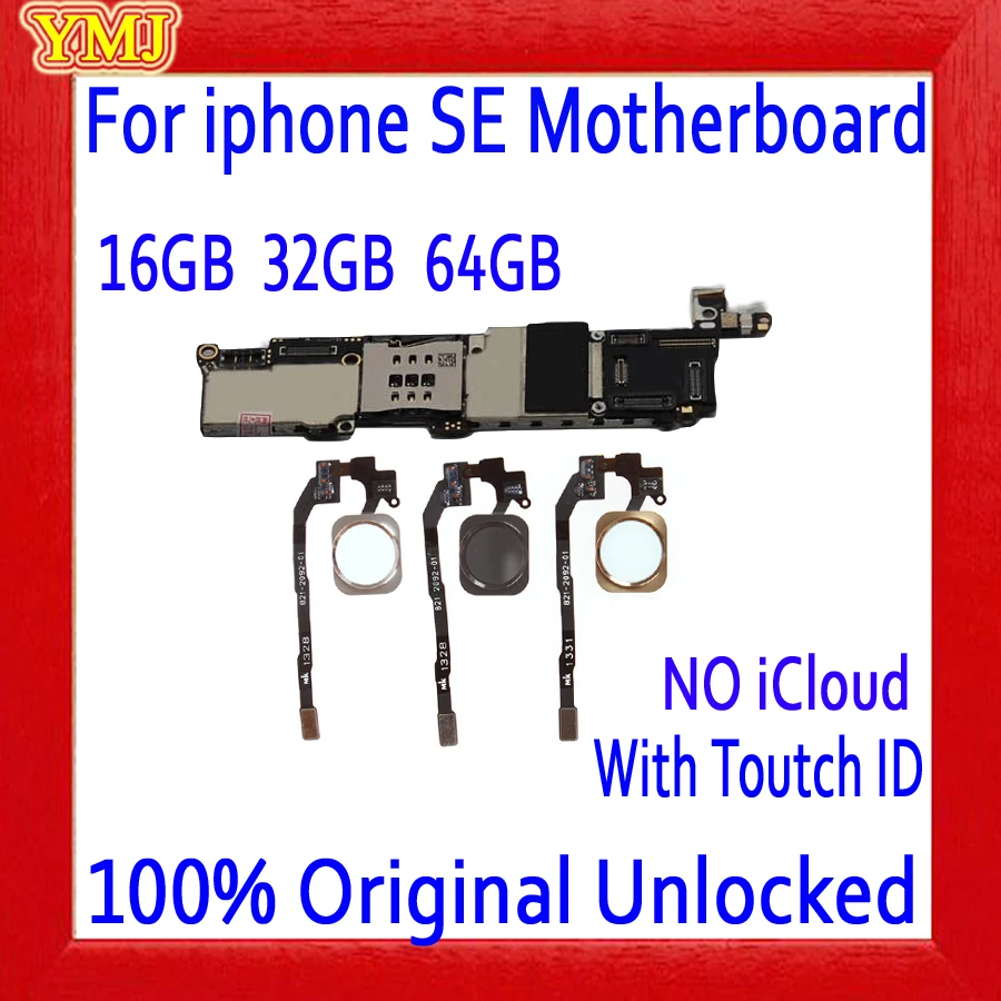 Материнская плата NO iCloud для iphone SE с Touch ID оригинальная разблокированная