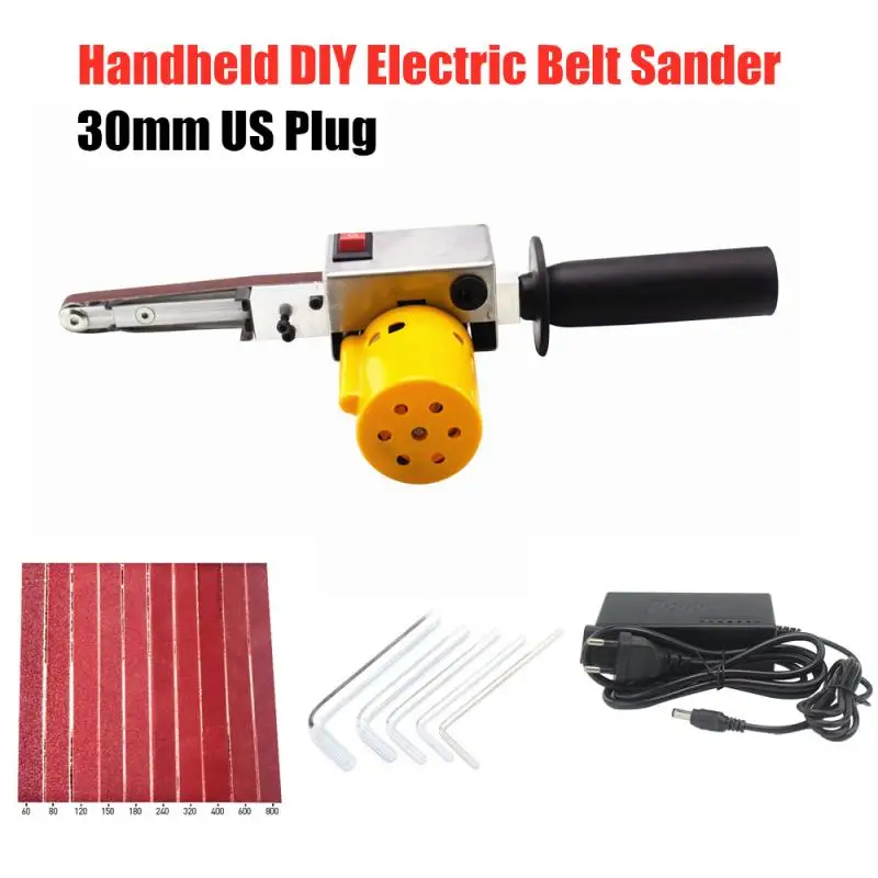 Машинка Для Полировки Автомобиля ручная шлифовальная машина электрическая ленточная шлифовальная машина нож для заточки кромок мини машина для полировки шлифовки серебряных лент - Цвет: 30mm US Plug