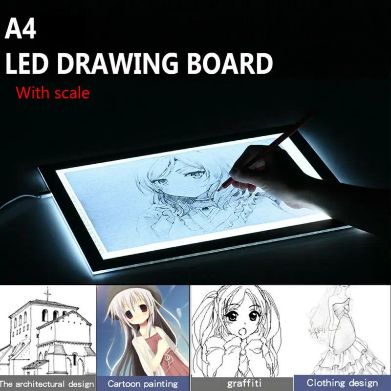 

A4 USB LED Artist Tattoo Stencil Board Light Box Tracing Drawing Board Pad Table