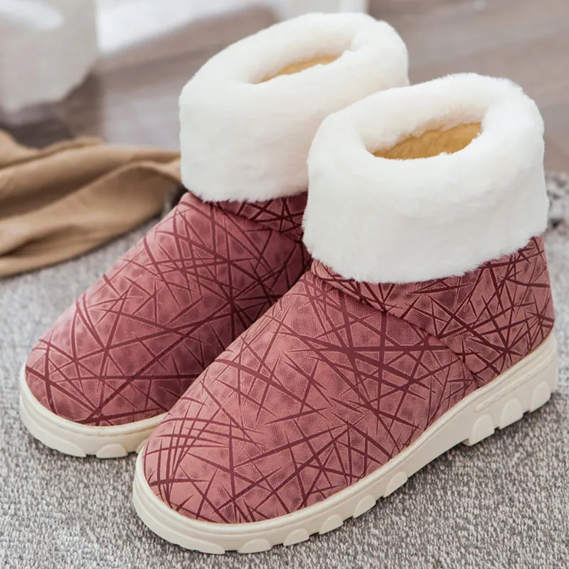 Теплые тапочки; мужская домашняя обувь; Плюшевые тапочки; Мужская зимняя домашняя обувь; большие размеры; 49/50; Тапочки для ванной; zapatos hombre - Цвет: Red