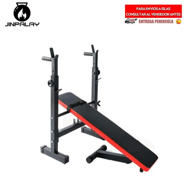 BANCO MUSCULACION,PLEGABLE Y AJUSTABLE,CON RACK SOPORTE PARA SENTADILLAS, MUSCULACION,ABDOMINAL,ENVIO GRATIS - AliExpress