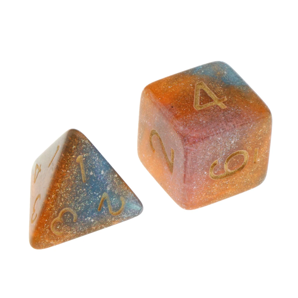 Pack of 7 Polyhedral Dices Table Board Games Party KTV for Dungeon and Dragons Polyhedral Dice Games DND Dice Set Kids Math Toys