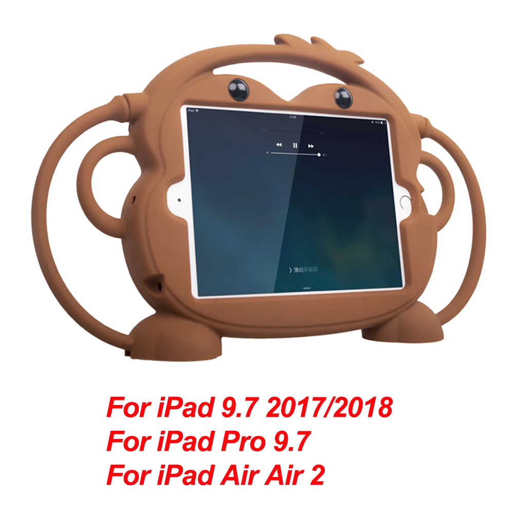 For iPad 9.7 Детский безопасный силиконовый чехол с обезьяной для iPad 10," iPad Pro Air 10,5" противоударный чехол для планшета для iPad mini iPad 9,7 - Цвет: For iPad 9.7