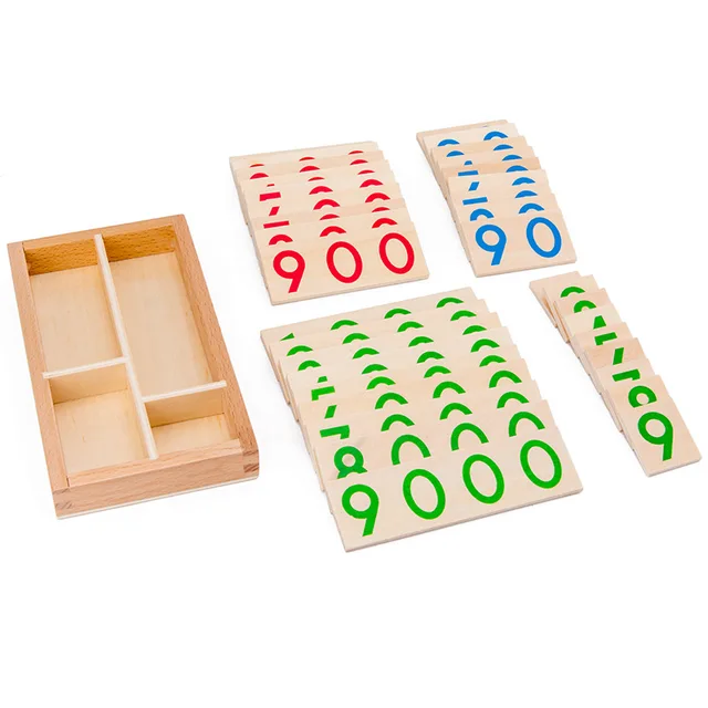Children's wooden montessori numbers 1-9000 learning card math teaching aids preschool children early education educational toys 3