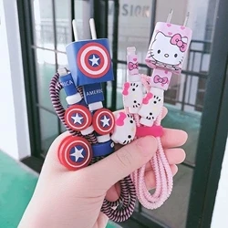 

2019 cartoon avengers Cable protector USB Charging Data Line Wire Cord Protection packaging bag Wrap For huawei P30 mate20 p20