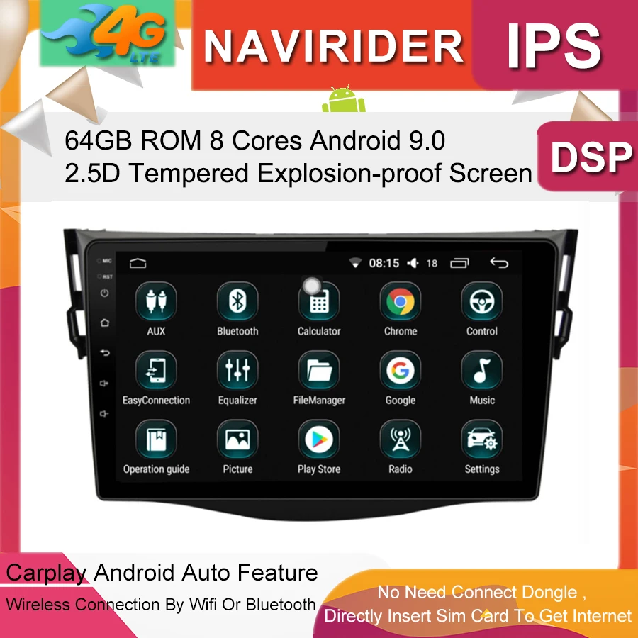 Top Car Multimedia Player IPS Screen Monitor GPS Navigation tape recorder Bluetooth Android 9.0 For Toyota Rav4 2009 Auto Audio 0 Top Car Multimedia Player IPS Screen Monitor GPS Navigation tape recorder Bluetooth Android 9.0 For Toyota Rav4 2009 Auto Audio 0