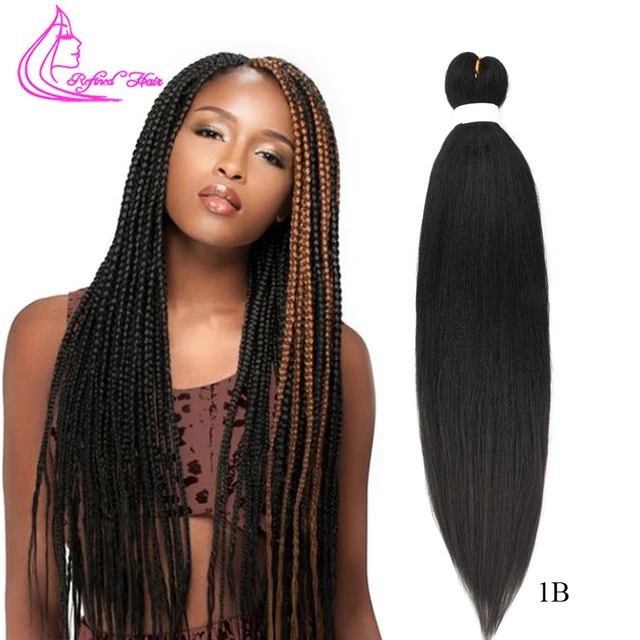 Easy Braiding Hair 26 inch long Jumbo Braids Yaki Straight Crochet Synthetic Ombre Hair Extensions Low temperature Fiber 90g/ pc 1B