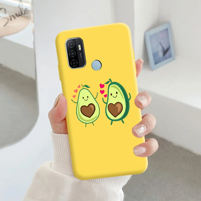 best case for oppo cell phone Avocado Phone Case For OPPO A32 A53 2020 A53S Cute Soft Silicone Back Cover For OPPO A53 5G Candy TPU Soft Back Cover oppo mobile cover Cases For OPPO