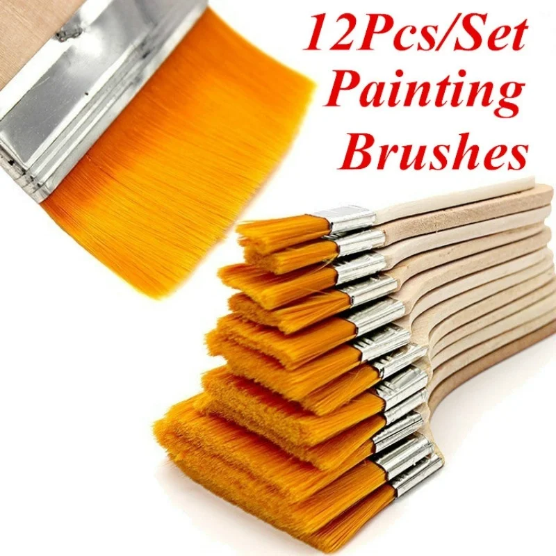 12 unids/set aceite de madera pinceles para pintar artista acrílico de Panit DE ARTE conjunto de suministro de Limner herramientas
