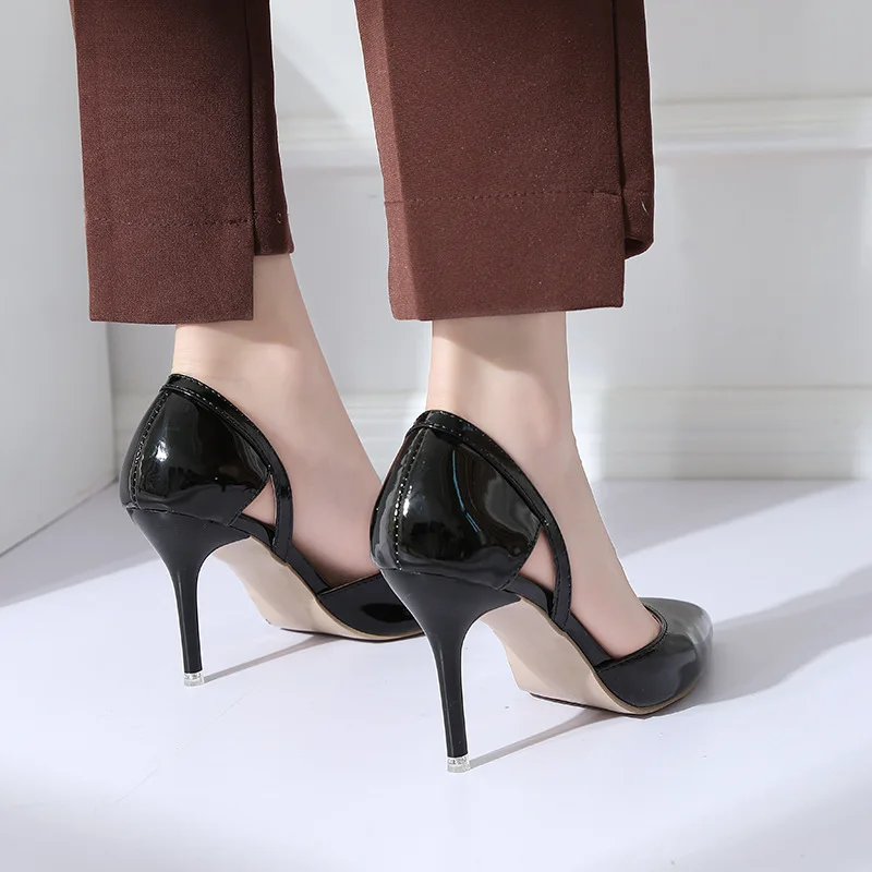 

2019 Summer New Style WOMEN'S Sandals Versatile Pointed-Toe Thin Heeled Low-Cut qi pi bao with Hallow Low-Cut WOMEN'S Shoes