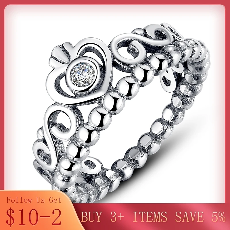 CodeMonkey 100% 925 пробы Серебряное кольцо для женщин Моя Принцесса Королева Корона