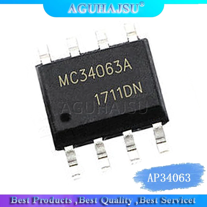 10 шт. AP34063 3406 новый оригинальный сменный регулятор постоянного тока MC34063 патч SOP-8 |