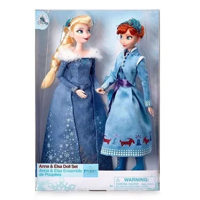 Оригинальная кукла Дисней 33 см, настоящая кукла принцессы Эльзы и Анны из мультфильма «Холодное сердце», Снежная королева, детские игрушки для девочек, подарок на день рождения и Рождество - Цвет: Elsa  Anna02box