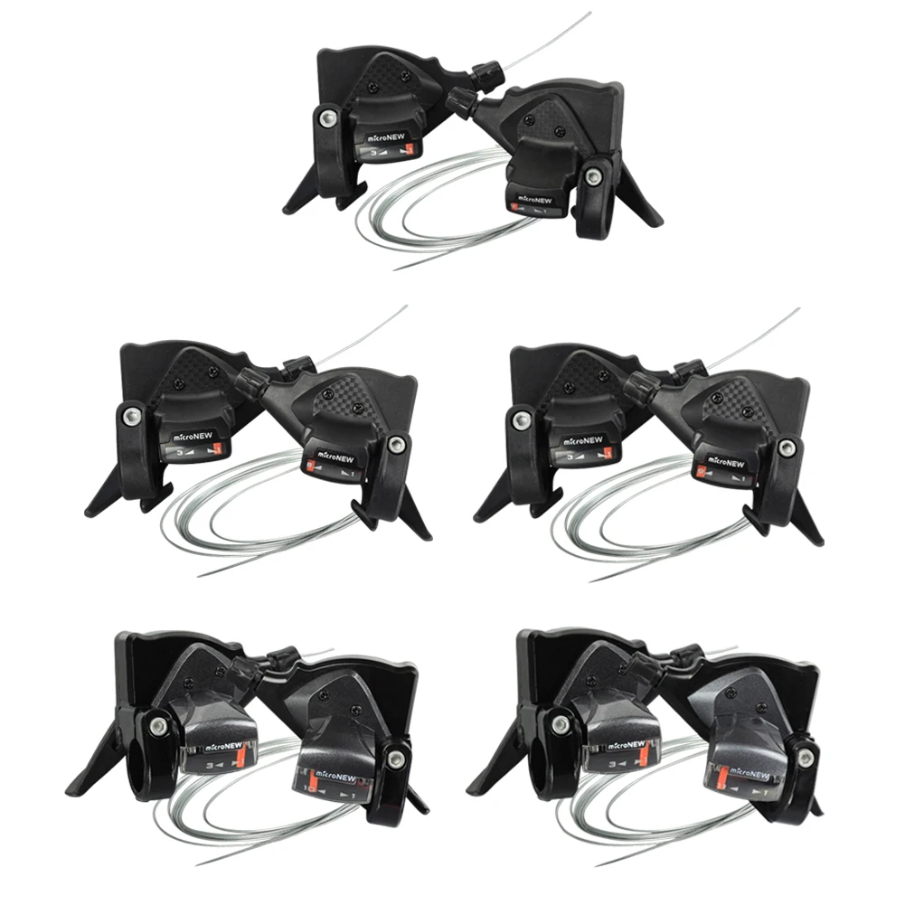 Set Leva Freno E Cambio Bicicletta ST-EF500 3x7 Velocità Con Cavi Interni Acciaio, Per MTB E Bici Da Strada