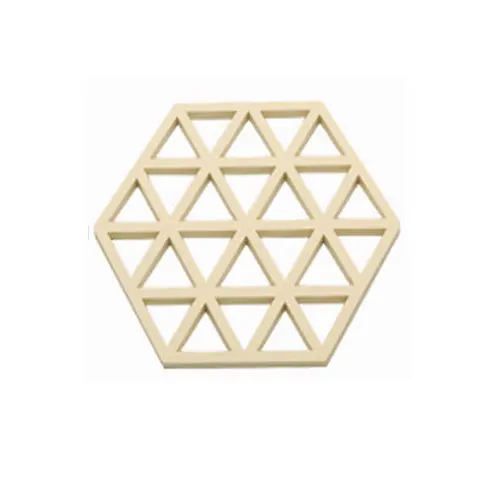 Grid Beige Визуальный контакт 2 стиля силиконовая кухонная принадлежность подстаканники мат Coaster шестигранные коврики коврик Тепловая подложка с защитным покрытием Настольный горшок держатель Декор - Цвет: Grid Beige