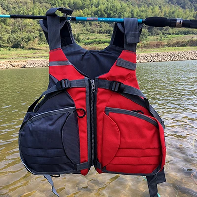 Red GHOTDA спасательный жилет для рыбалки, защитная куртка, лодка для плавания, рыболовный спортивный жилет - Цвет: Red