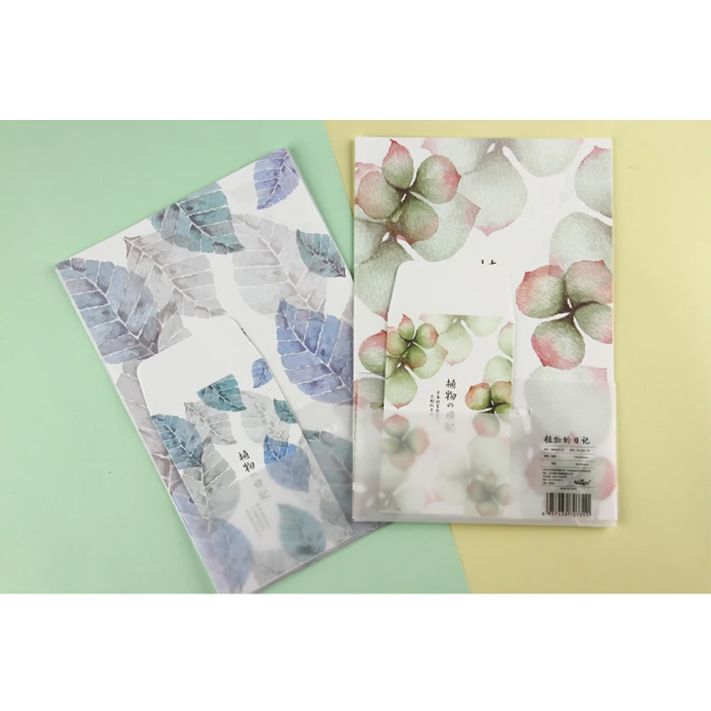 10packs/lot New Plant Diary Small Paper School Office Supplies Christmas Envelope Diary A4 Big Letter Paper With Envelope