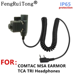 Accessoire de casque PTT tactique IP65 U94 pour Radio COMTAC MSA EARMOR TCA TRI, casque pour Kenwood TYT Baofeng UV5R 888S UV82 