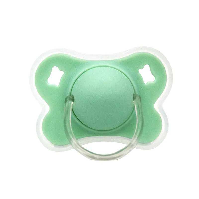 Green Round head M Пищевая силиконовая детская соска, соски, прорезыватели для соска малыша, Ортодонтические пустышки, безопасная соска, аксессуары для кормления новорожденных - Цвет: Green Round head M