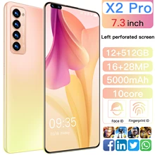 Téléphone portable X2Pro débloqué, écran de 7.3 pouces, Smartphone, 2 go de RAM, 16 go de ROM, Android 10, Version internationale
