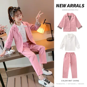 

Teenage Girls Clothing Set Autumn Girls Pink Jackets Shirt Pants 3pcs School Tracksuit Girls Clothes Children Clothes 8 10 Years