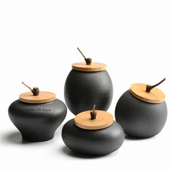 

Japanese ceramic jar sealed jar family food cans coffee beans / tea cans large capacity seasoning jar kitchen food storage tank