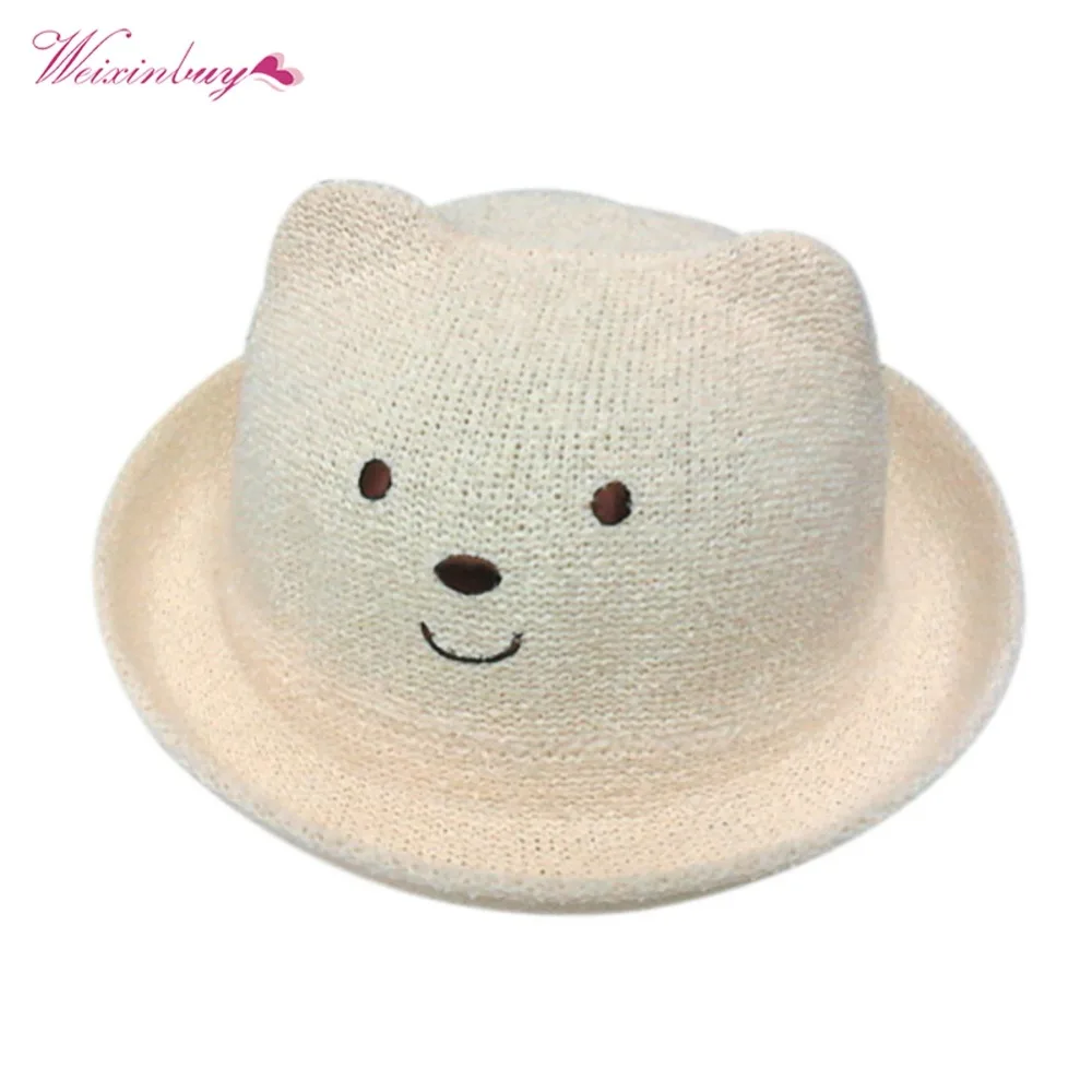 WEIXINBUY для маленьких мальчиков шапка, для девочек, новая модная детская одежда с героями мультфильмов шапка "Панда" для мальчиков и девочек милый соломенная шляпа От 1 до 3 лет 2 Стильная шляпа для малыша