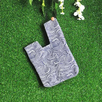 

Women Japanese Style Lunch Pouch Mini Portable Daily Small Stripe Wrist Bag Fashion Tote Picnic With Handle Cotton Linen Office