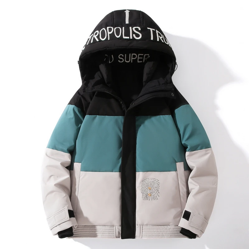

New Down Jacket Casual Top Handsome Lovers Thick Warm Hooded Overcoat Sports Male Coat Size M-4XL